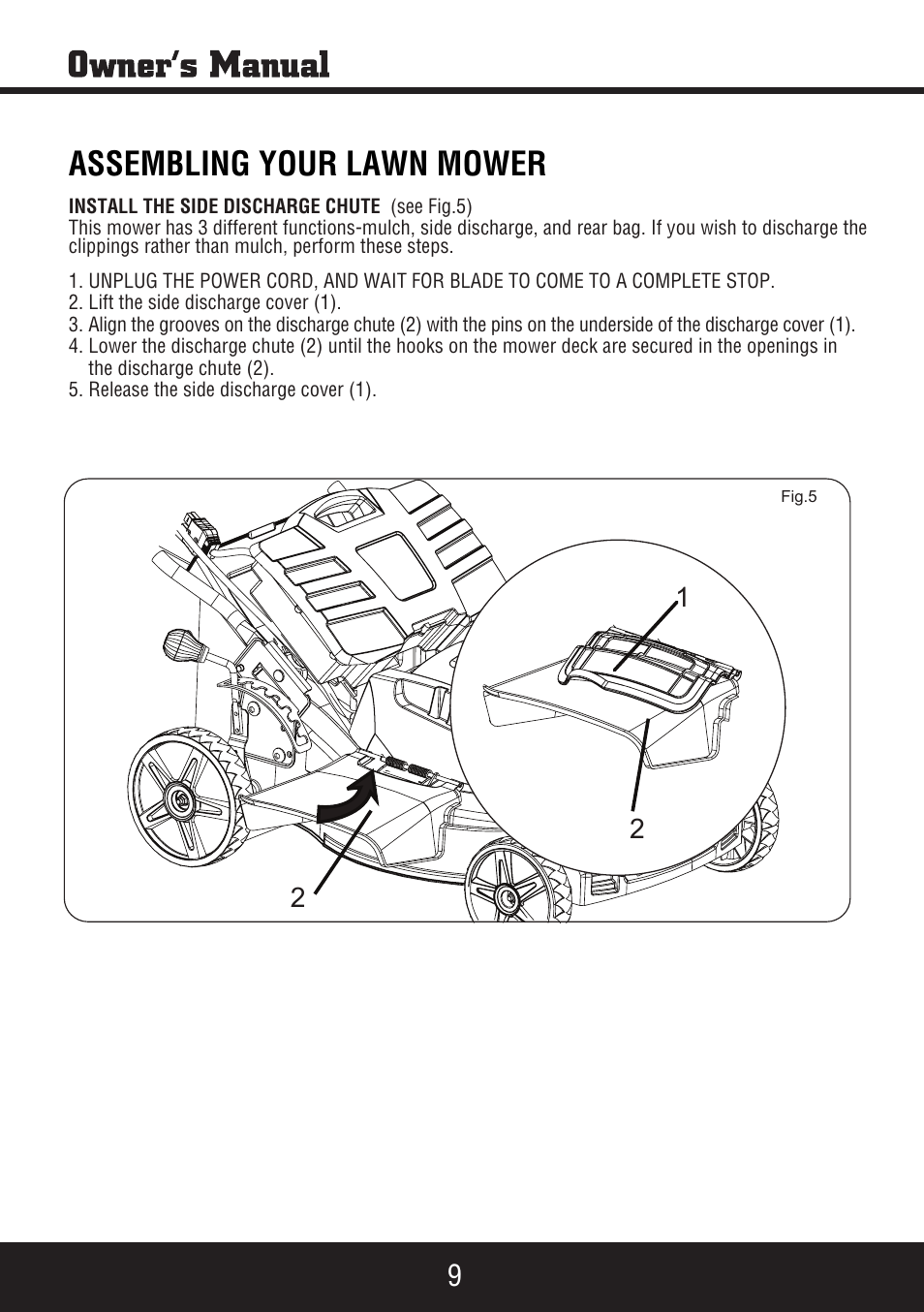 Sp-pm207sdc_manual 10, Assembling your lawn mower | Steele Products SP-PM207SDC User Manual | Page 10 / 23