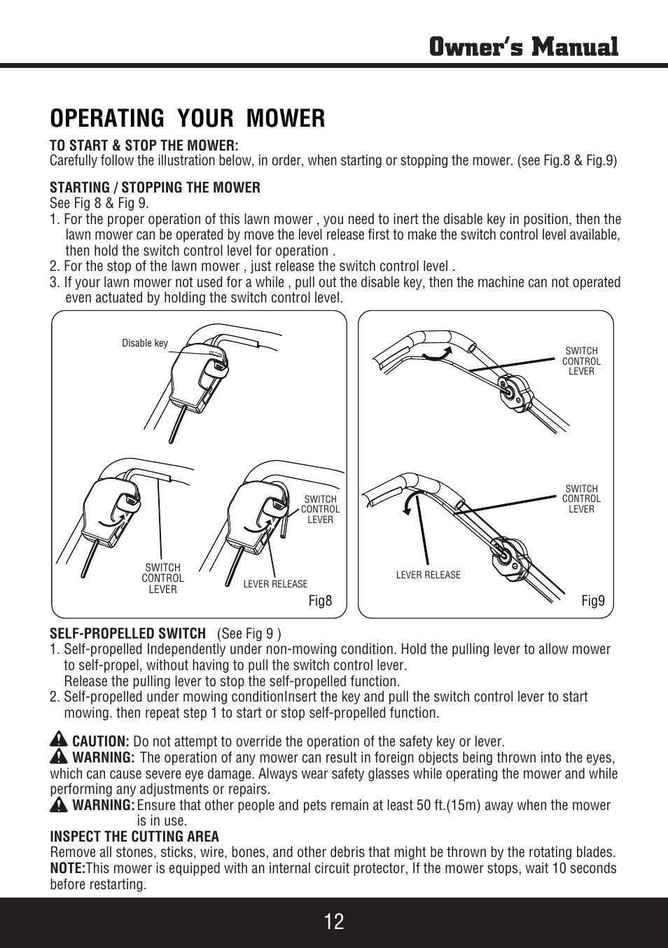 Sp-pm207sdc_manual 13, Operating your mower | Steele Products SP-PM207SDC User Manual | Page 13 / 23