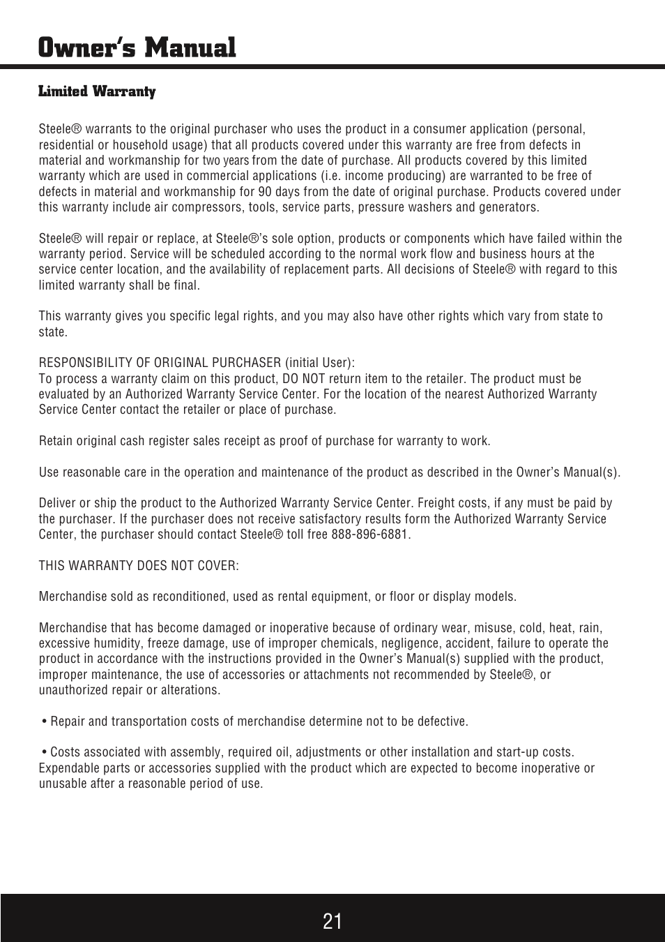 Sp-pm207sdc_manual 22 | Steele Products SP-PM207SDC User Manual | Page 22 / 23