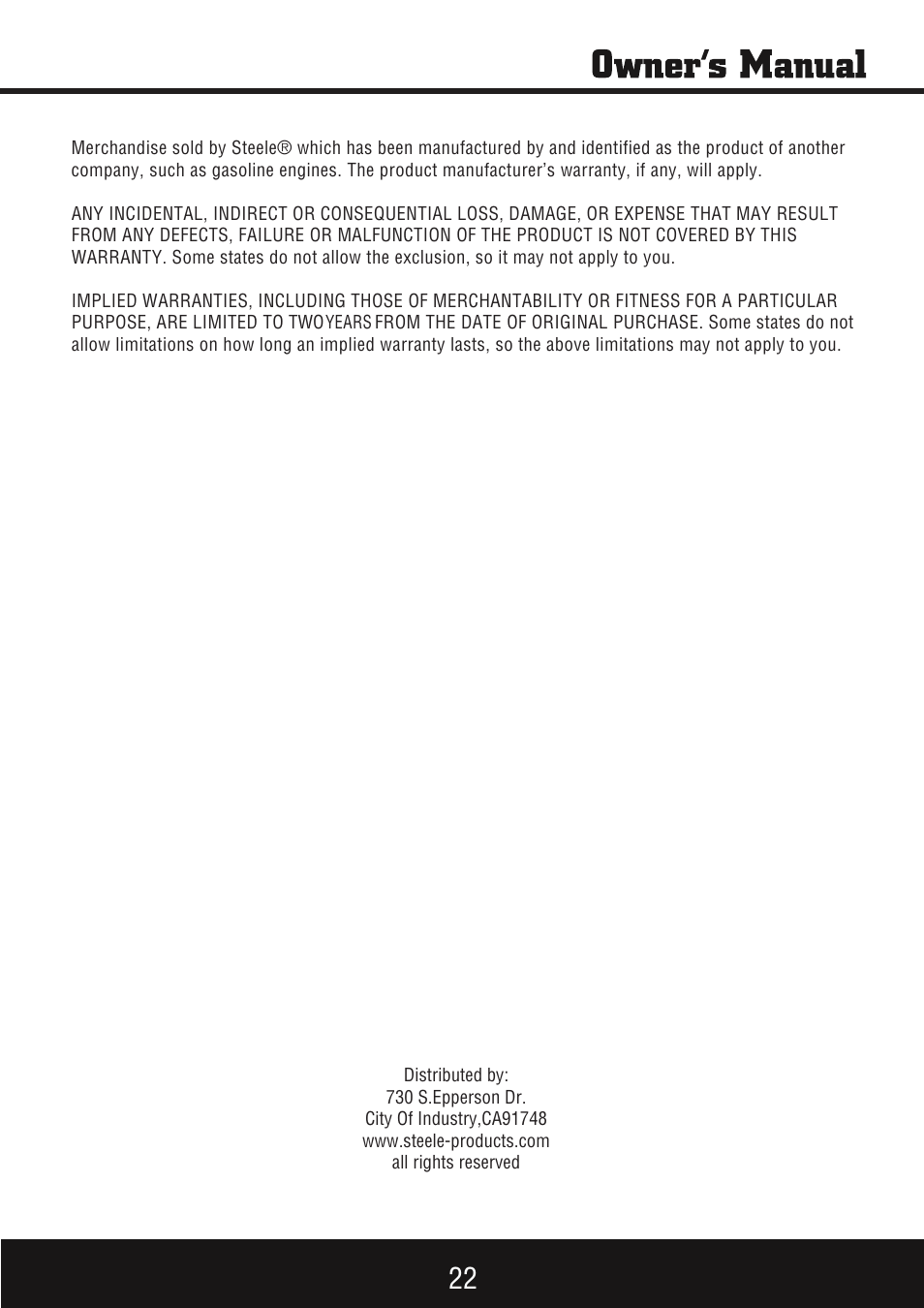 Sp-pm207sdc_manual 23 | Steele Products SP-PM207SDC User Manual | Page 23 / 23