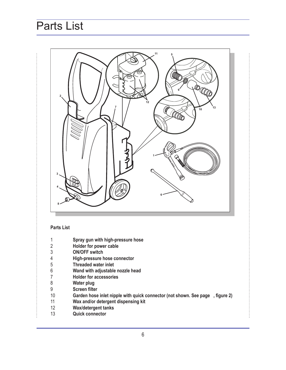 Parts list | Steele Products SP-WE180 User Manual | Page 6 / 18