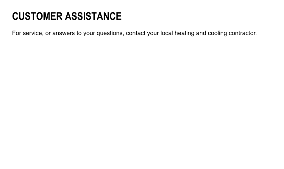 Customer assistance | American Standard asystat 570 User Manual | Page 10 / 12