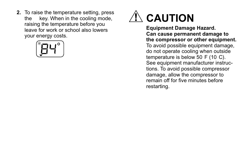 Caution | American Standard asystat 570 User Manual | Page 6 / 12
