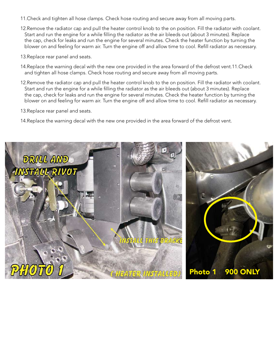 Photo 1 900 only | Heater Craft 900 2011 2012 RZR Polaris User Manual | Page 3 / 10