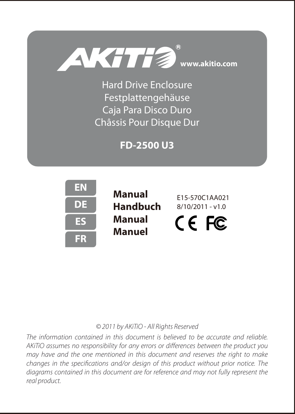 AKiTiO FD-2500 U3 User Manual | 8 pages