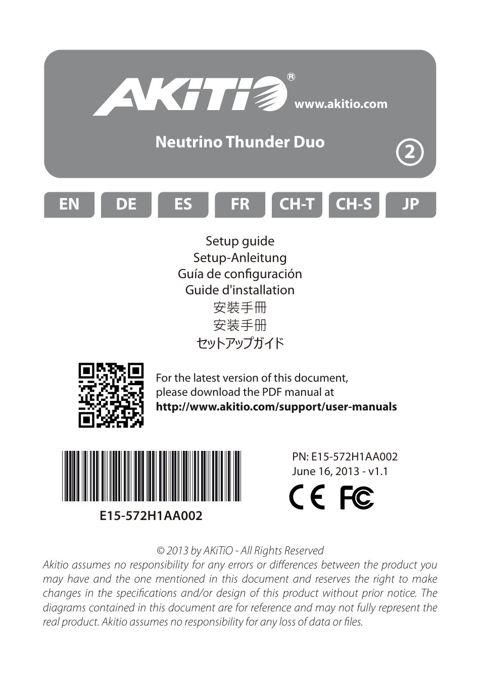 AKiTiO Neutrino Thunder Duo User Manual | 8 pages