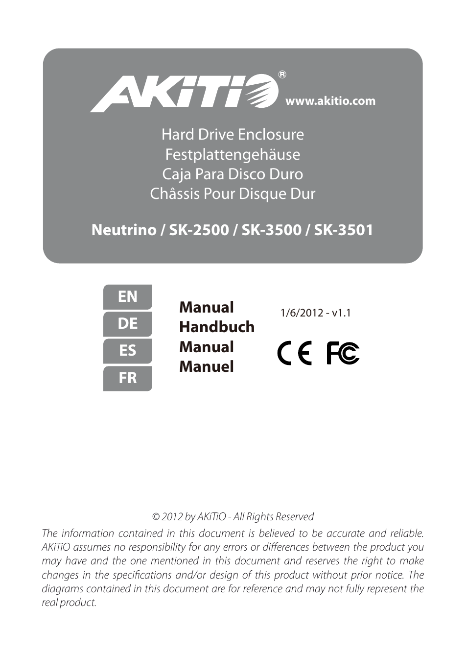 AKiTiO SK-3501 Series User Manual | 8 pages