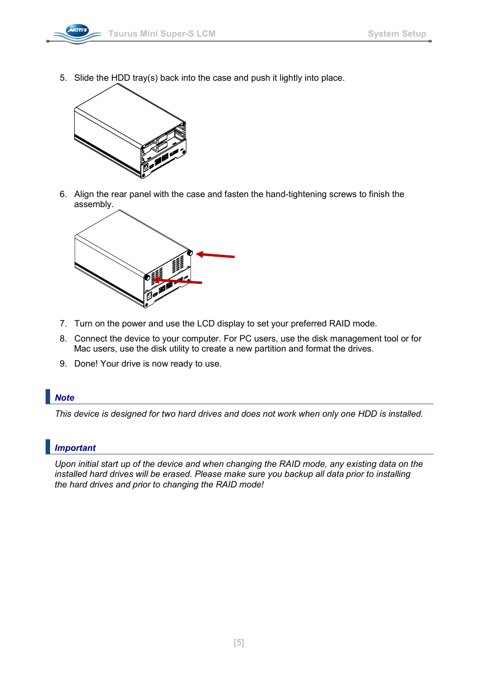 AKiTiO Taurus Mini Super-S LCM User Manual | Page 7 / 16