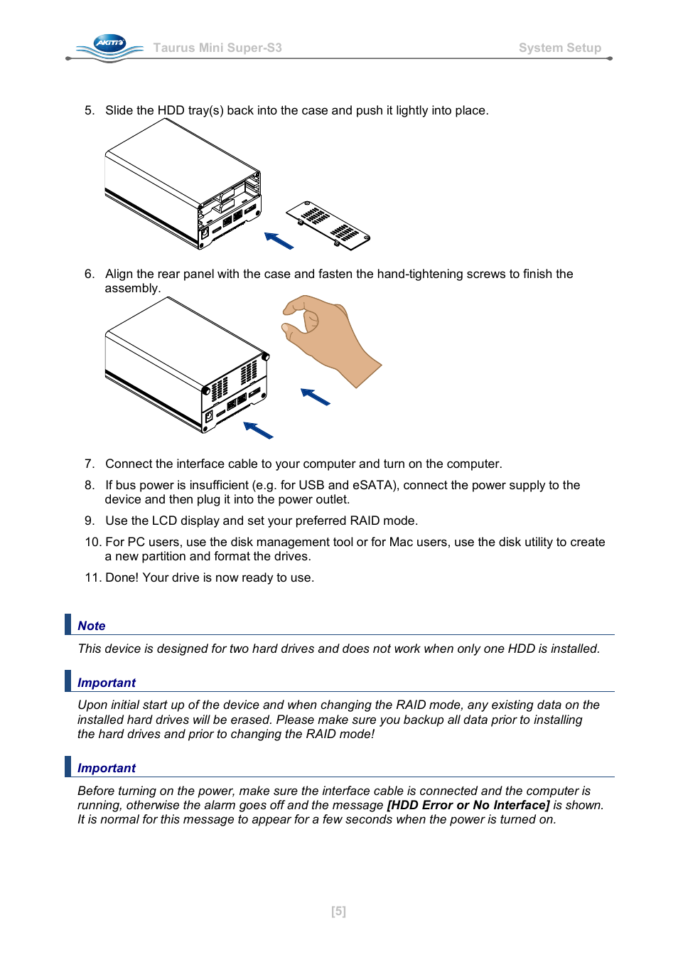 AKiTiO Taurus Mini Super-S3 LCM User Manual | Page 7 / 16