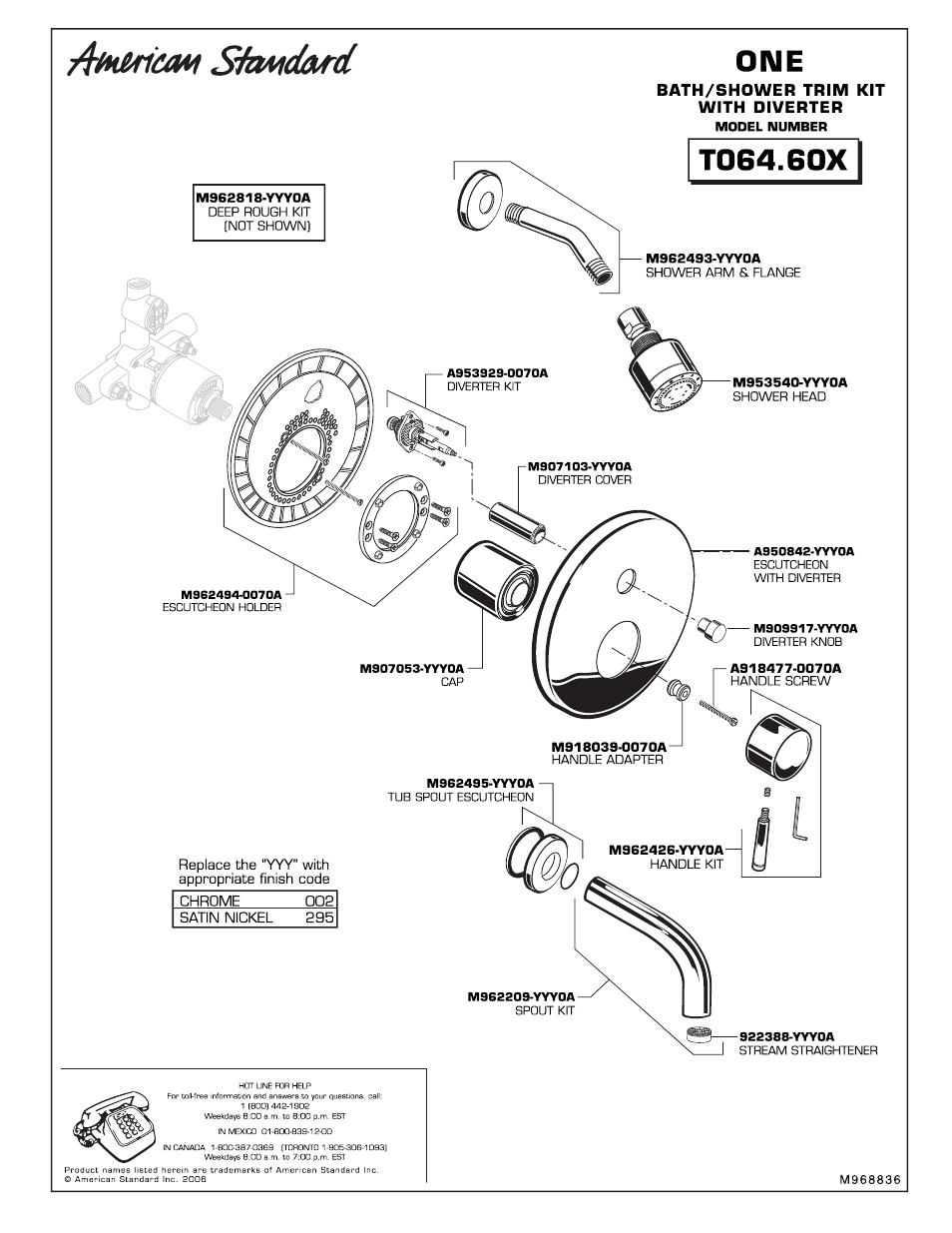 Лмпст skmia^xl | American Standard One T064.60X User Manual | Page 4 / 4