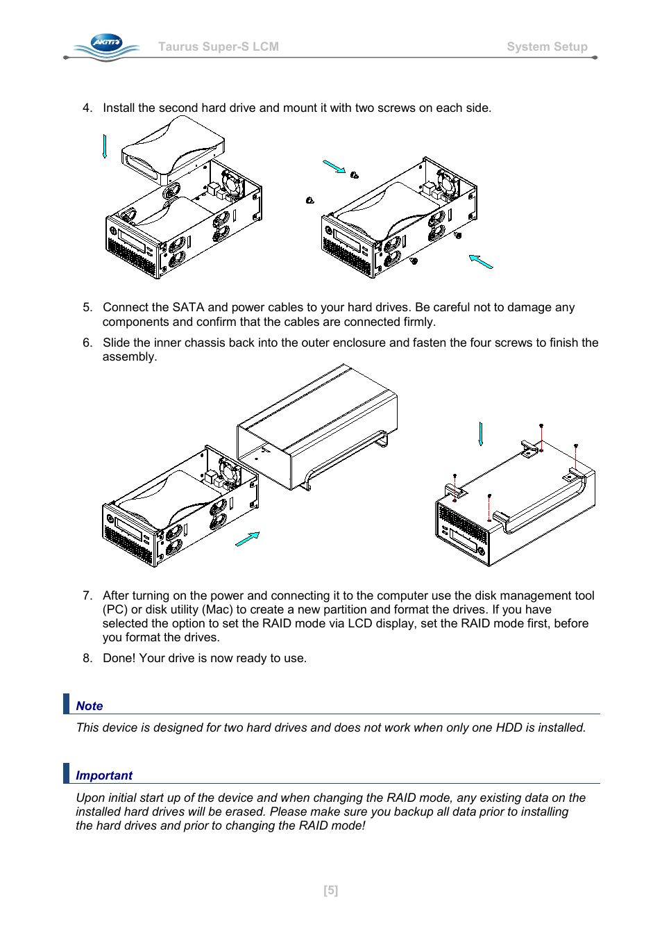 AKiTiO Taurus Super-S LCM User Manual | Page 7 / 17