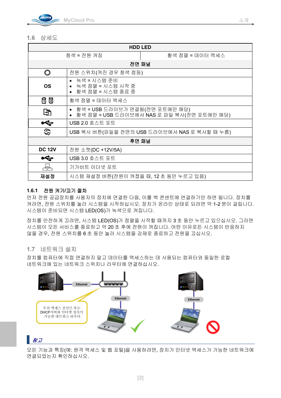 6 상세도, 1 전원 켜기/끄기 절차, 7 네트워크 설치 | AKiTiO MyCloud Pro User Manual | Page 35 / 37