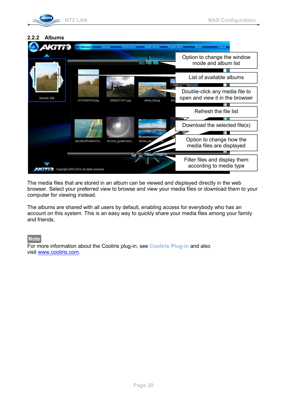 2 albums, Albums | AKiTiO NT2 LAN User Manual | Page 23 / 60