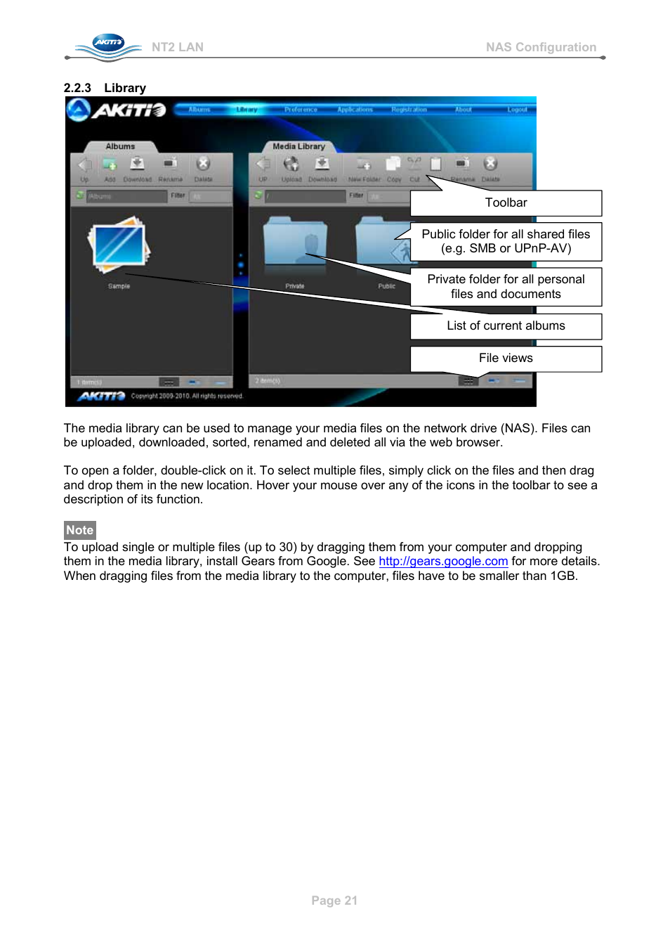 3 library, Library | AKiTiO NT2 LAN User Manual | Page 24 / 60