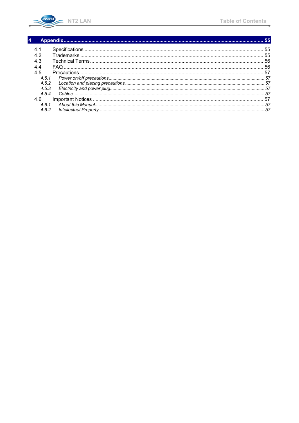 AKiTiO NT2 LAN User Manual | Page 3 / 60