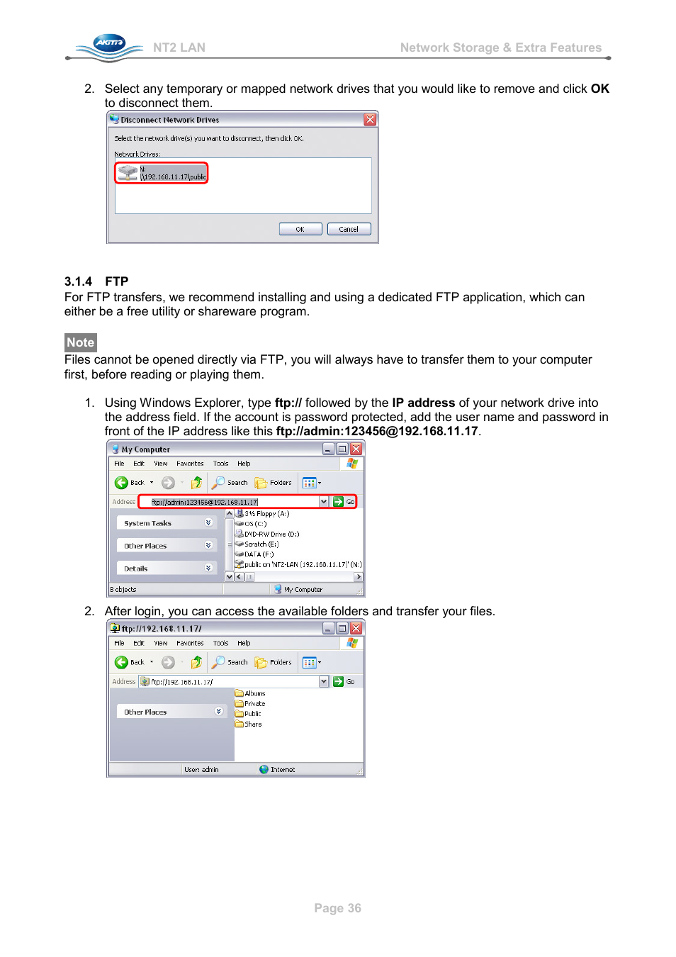 4 ftp | AKiTiO NT2 LAN User Manual | Page 39 / 60