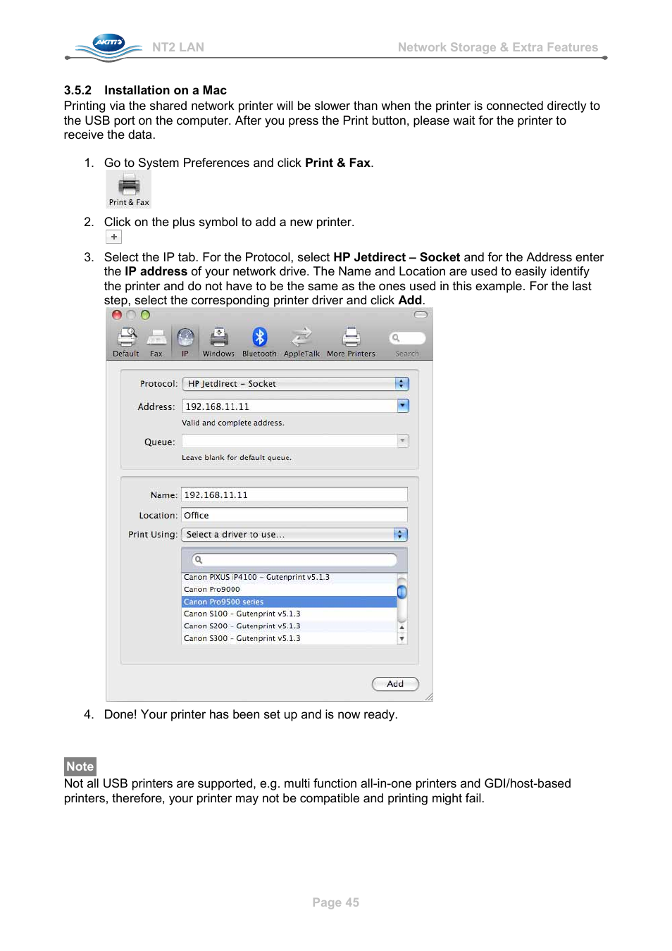 2 installation on a mac, Installation on a mac | AKiTiO NT2 LAN User Manual | Page 48 / 60