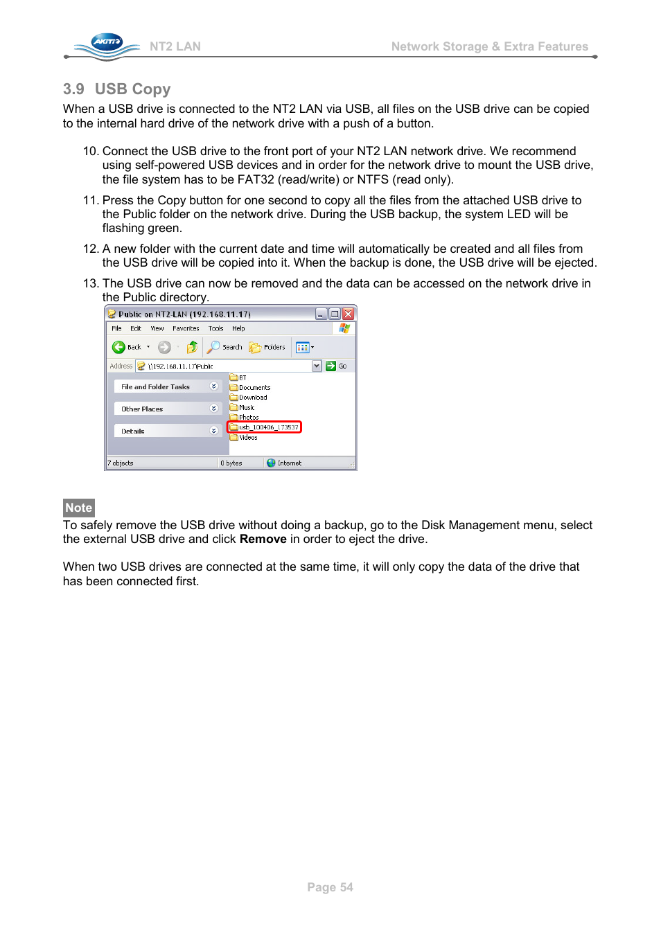 9 usb copy, Usb copy | AKiTiO NT2 LAN User Manual | Page 57 / 60