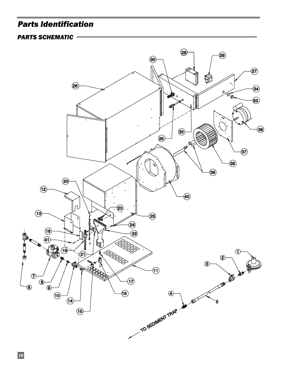 Parts identification, Parts schematic | L.B. White AW100 User Manual | Page 16 / 18