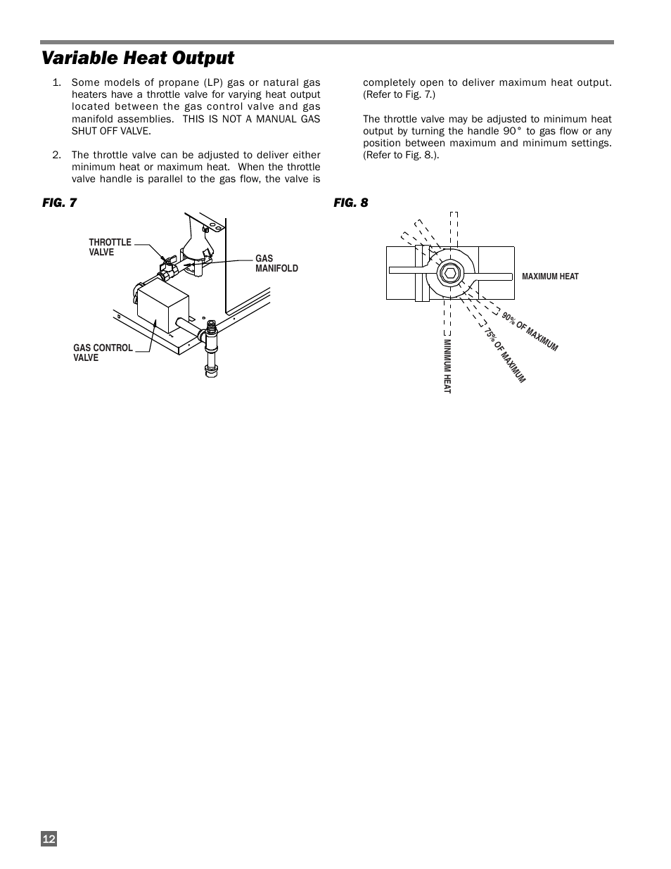 Variable heat output | L.B. White AW325 User Manual | Page 12 / 18