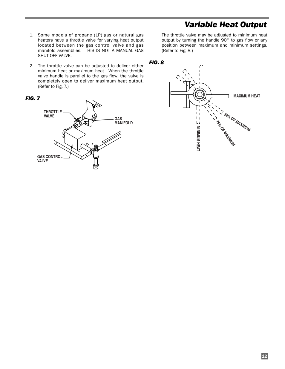 Variable heat output | L.B. White AD250(Spark Ignition) User Manual | Page 13 / 30