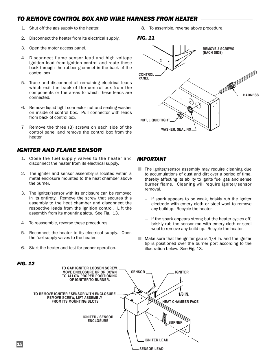 Igniter and flame sensor | L.B. White AD250(Spark Ignition) User Manual | Page 16 / 30