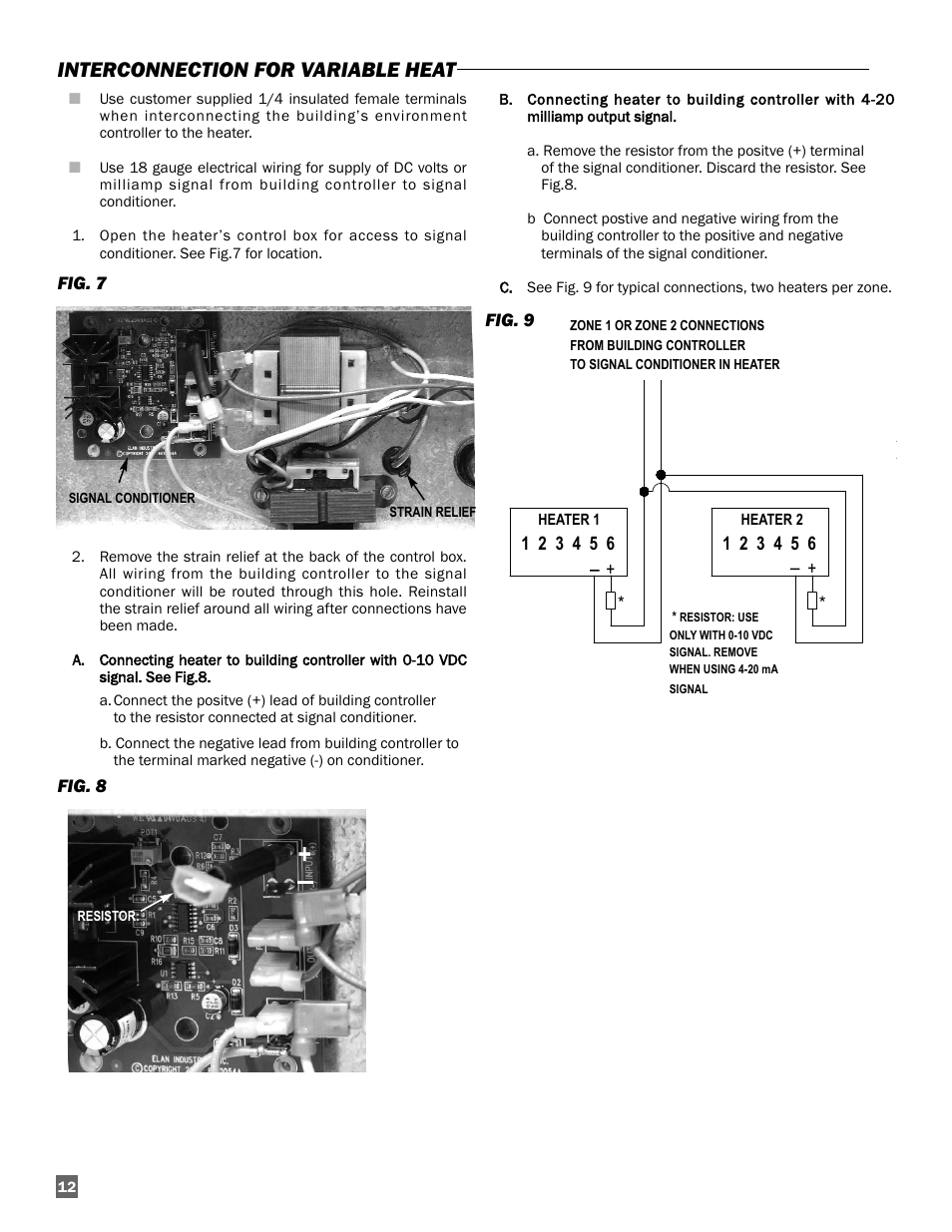 Interconnection for variable heat | L.B. White AW250(building controller) User Manual | Page 12 / 31