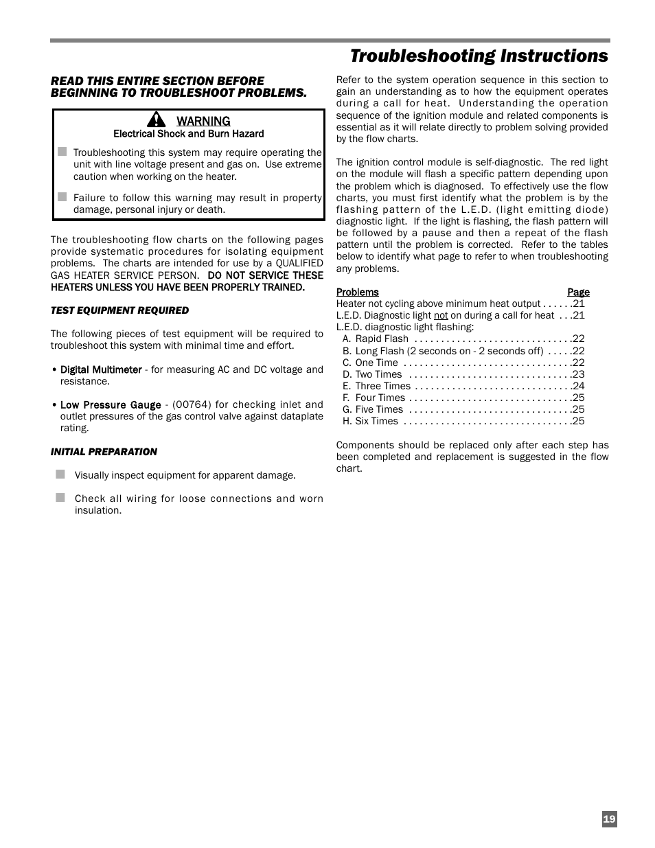 Troubleshooting instructions | L.B. White AW250(building controller) User Manual | Page 19 / 31