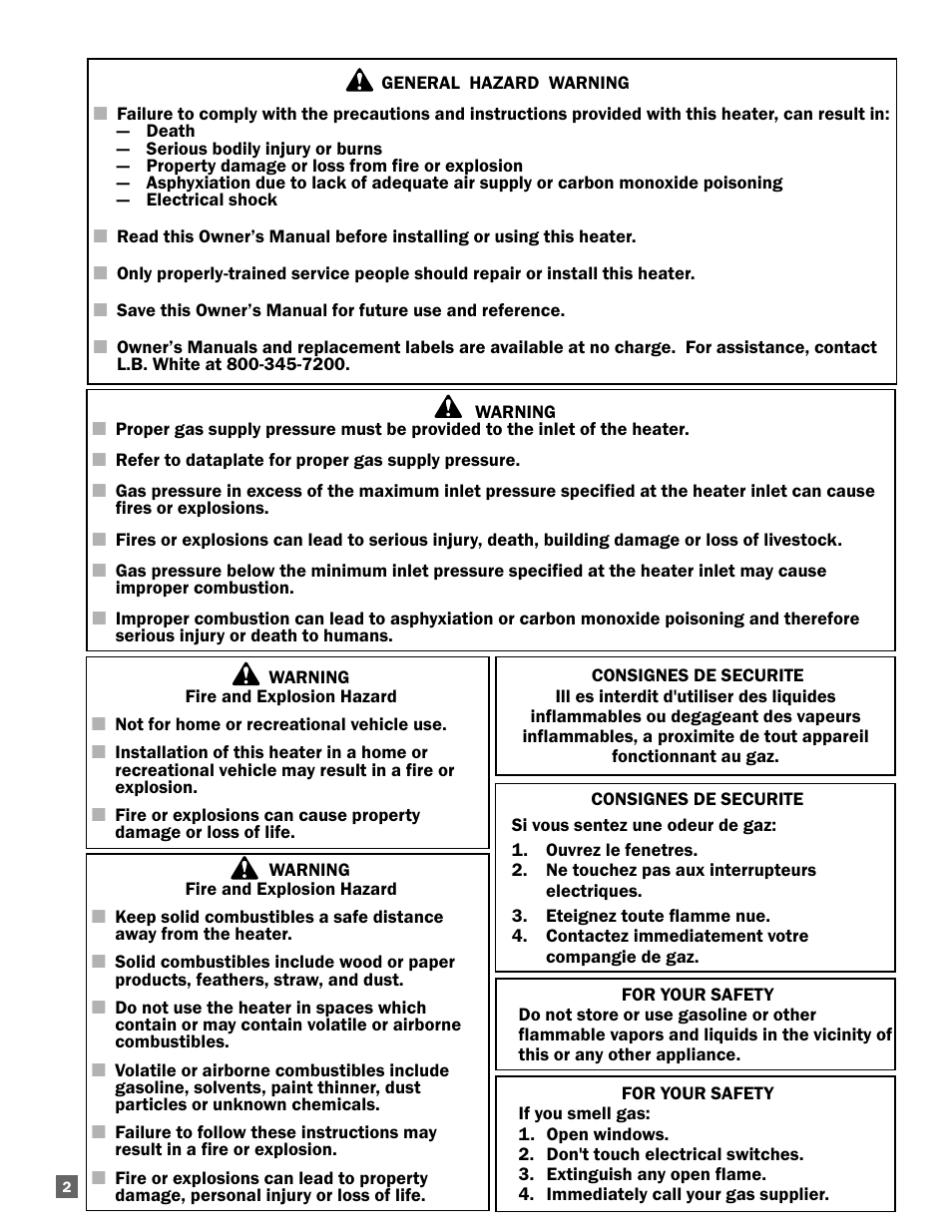 L.B. White AW250(building controller) User Manual | Page 2 / 31