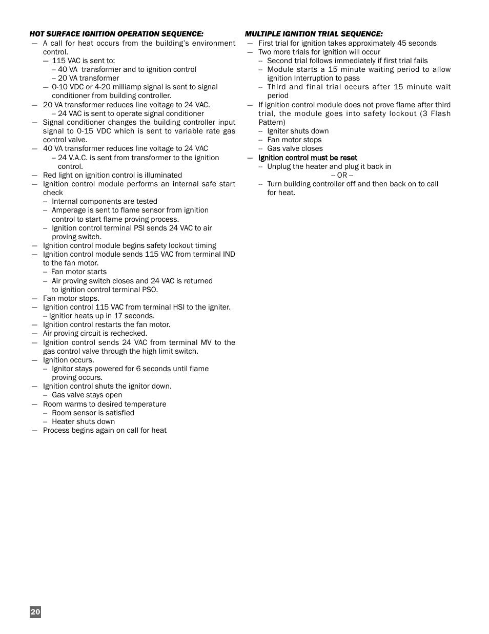 L.B. White AW250(building controller) User Manual | Page 20 / 31