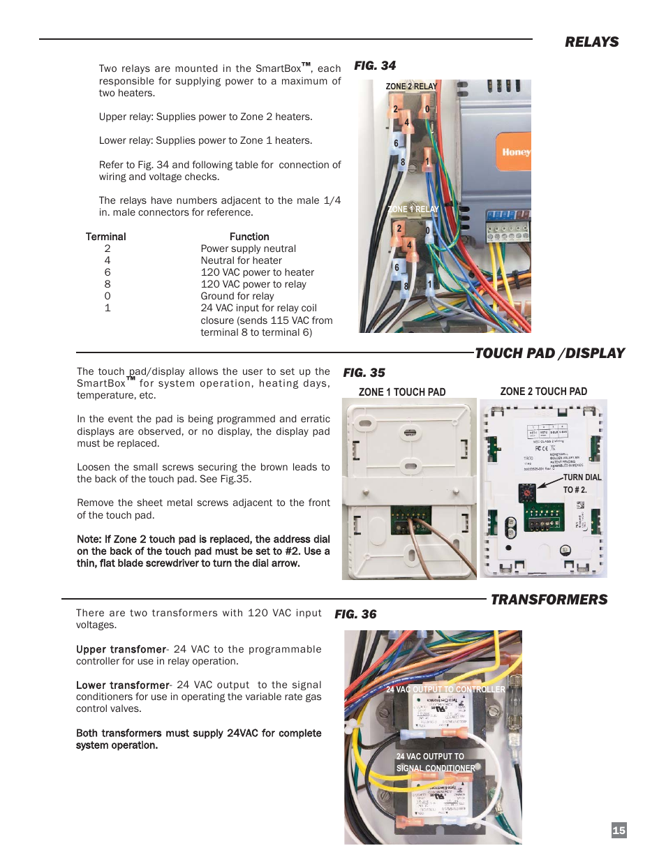 Relays, Touch pad /display, Transformers | L.B. White FA-MCS-D User Manual | Page 15 / 21