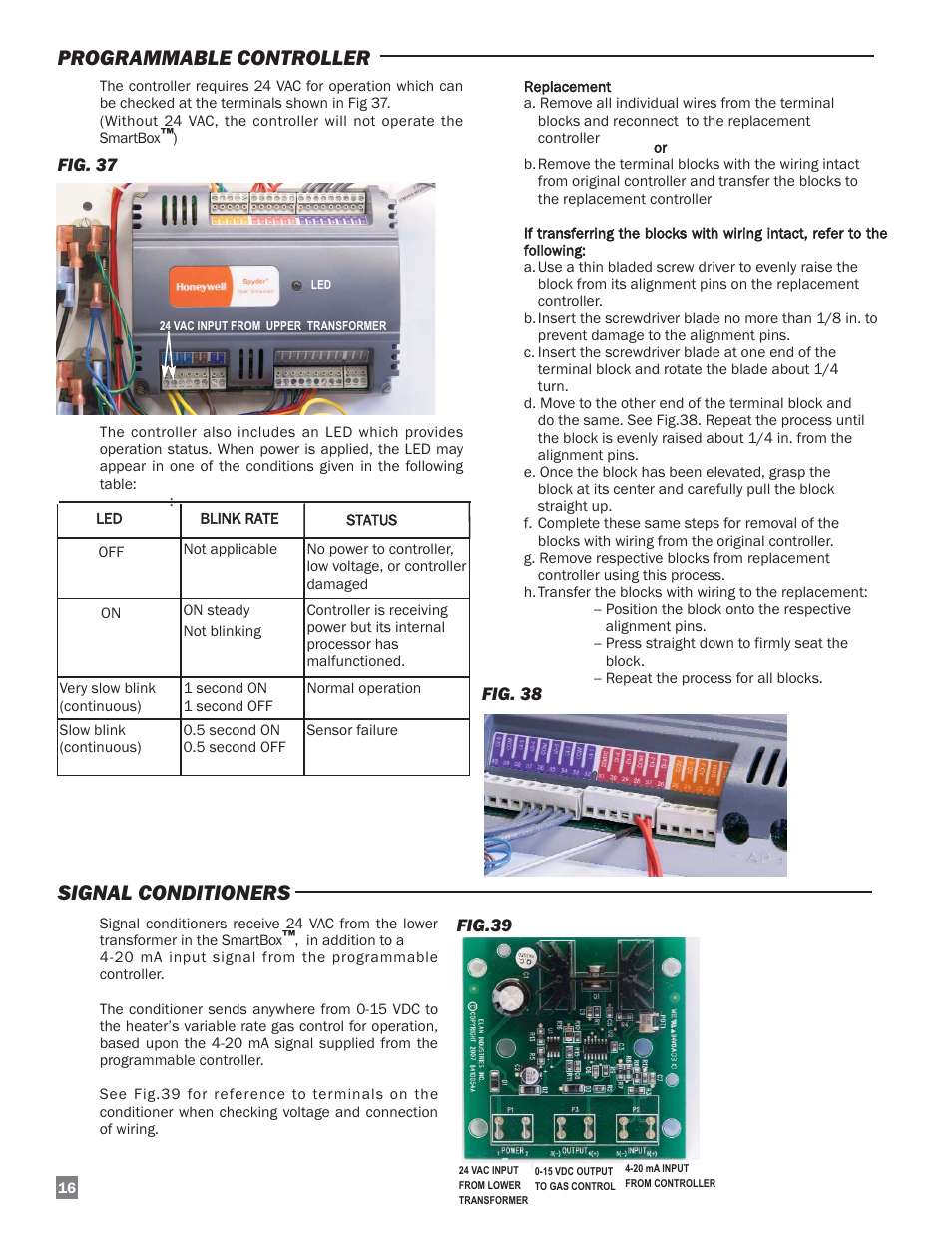 Signal conditioners, Programmable controller | L.B. White FA-MCS-D User Manual | Page 16 / 21