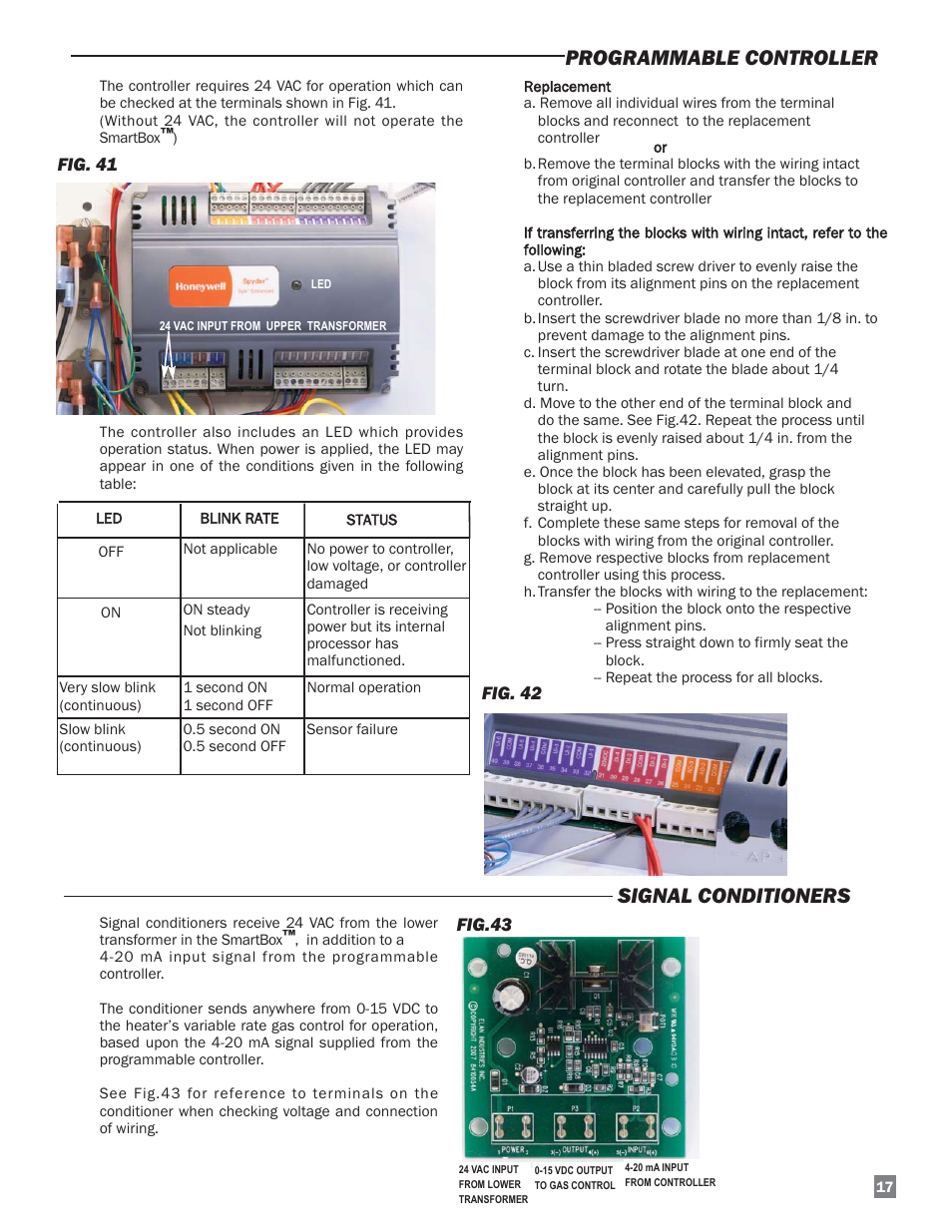 Signal conditioners, Programmable controller | L.B. White FA-MCS User Manual | Page 17 / 22