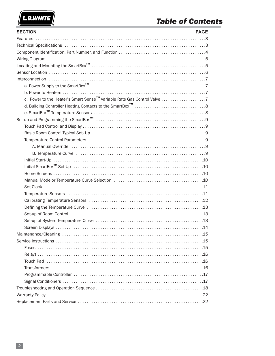 L.B. White FA-MCS User Manual | Page 2 / 22