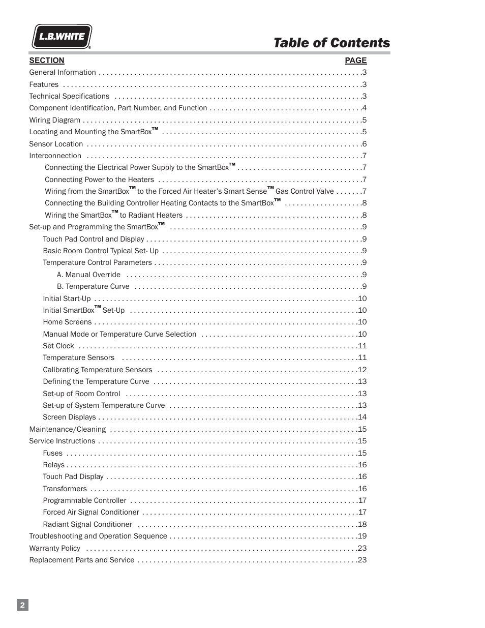 L.B. White COMBO-MCS User Manual | Page 2 / 23