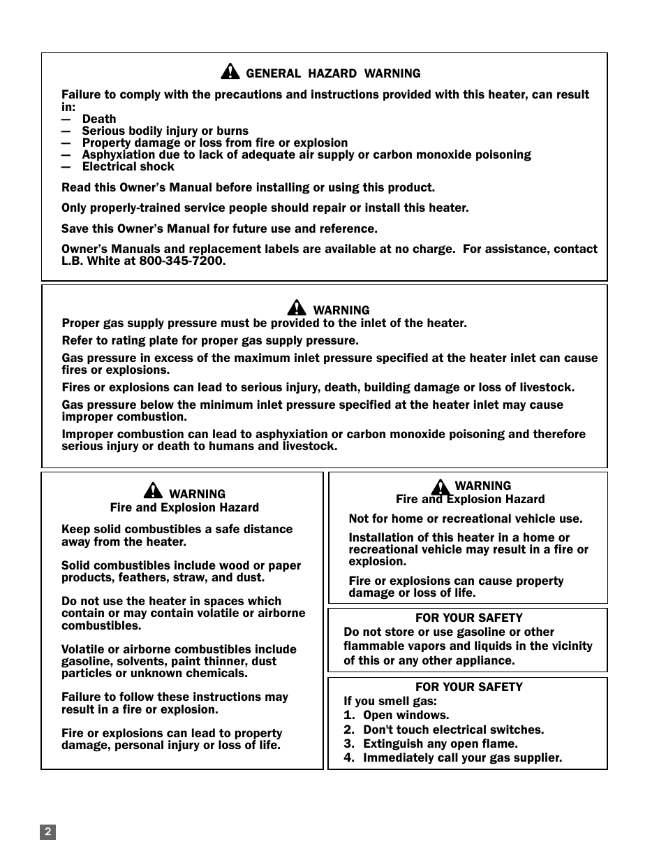 L.B. White 60 Classic User Manual | Page 2 / 16