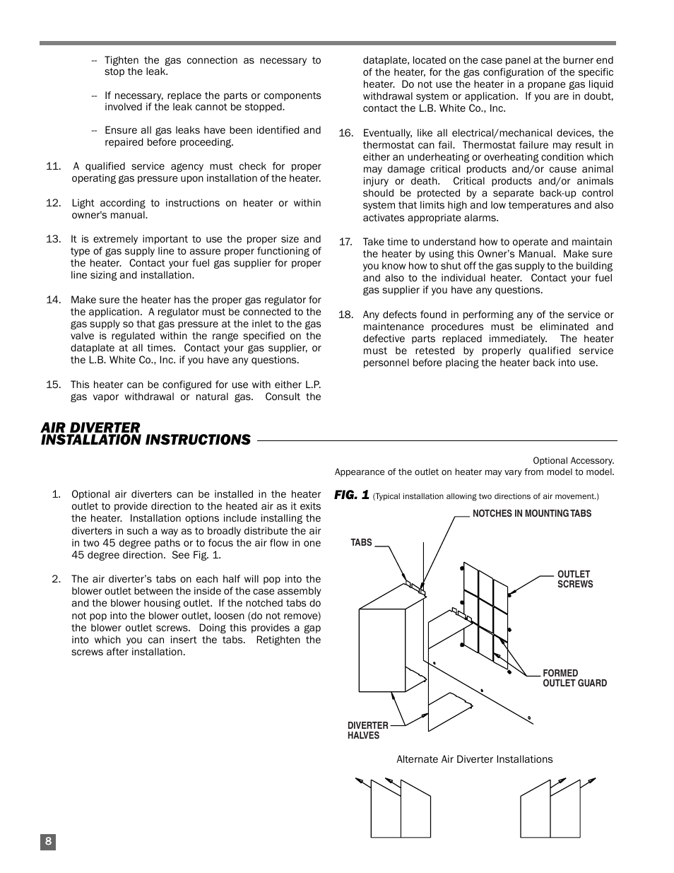 Air diverter installation instructions | L.B. White 60 Classic User Manual | Page 8 / 16