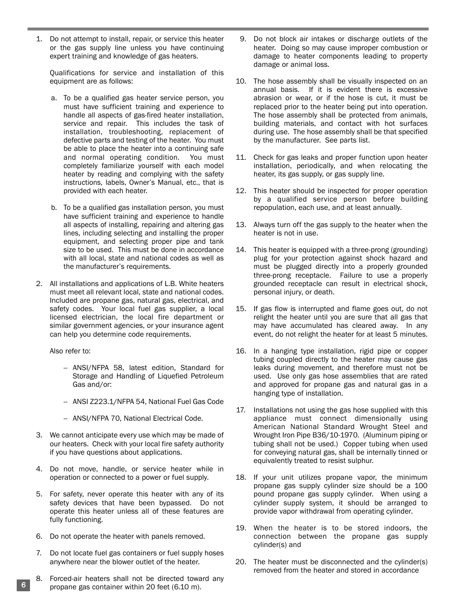 L.B. White 115 Classic User Manual | Page 6 / 16