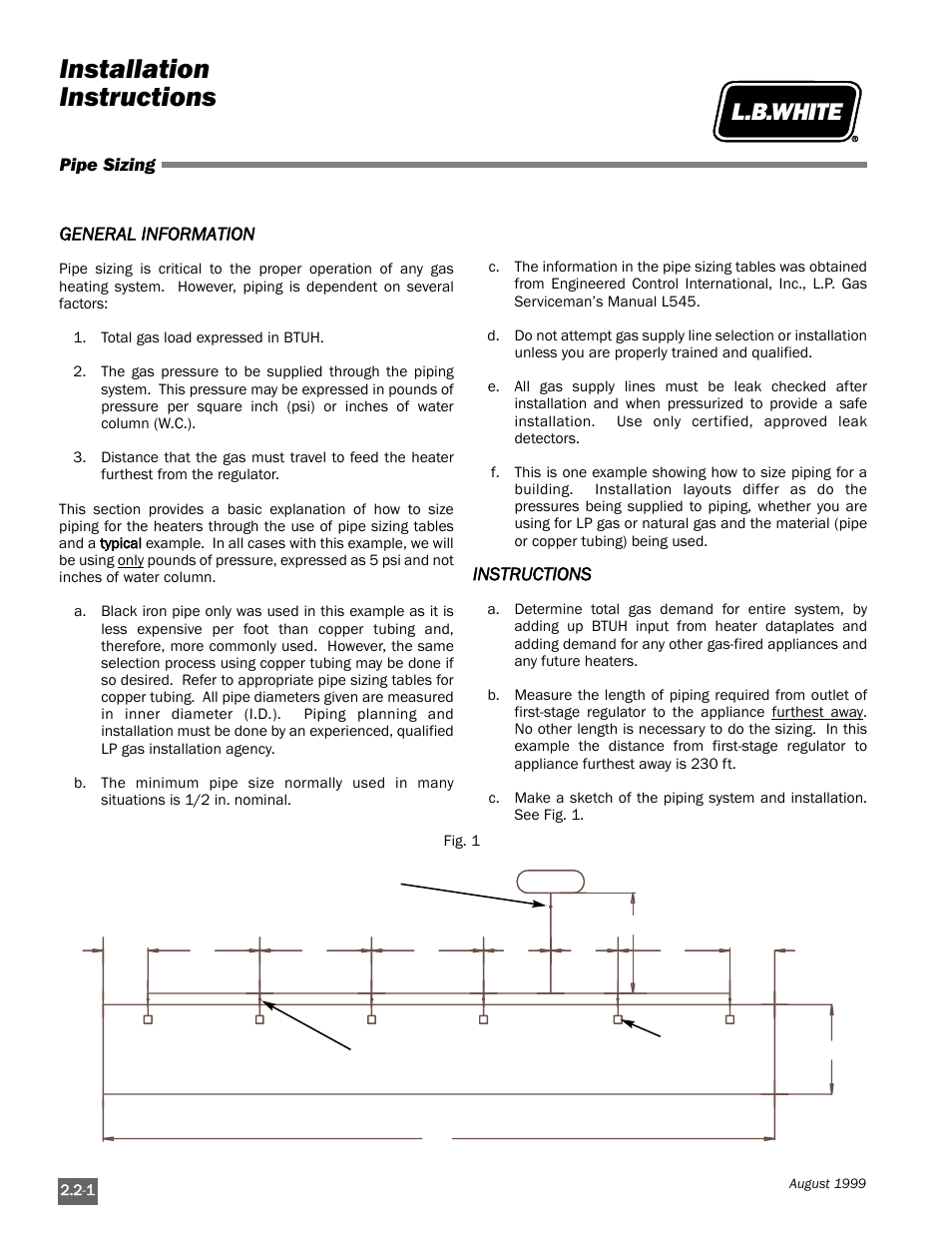 Installation instructions | L.B. White Pilot User Manual | Page 14 / 94