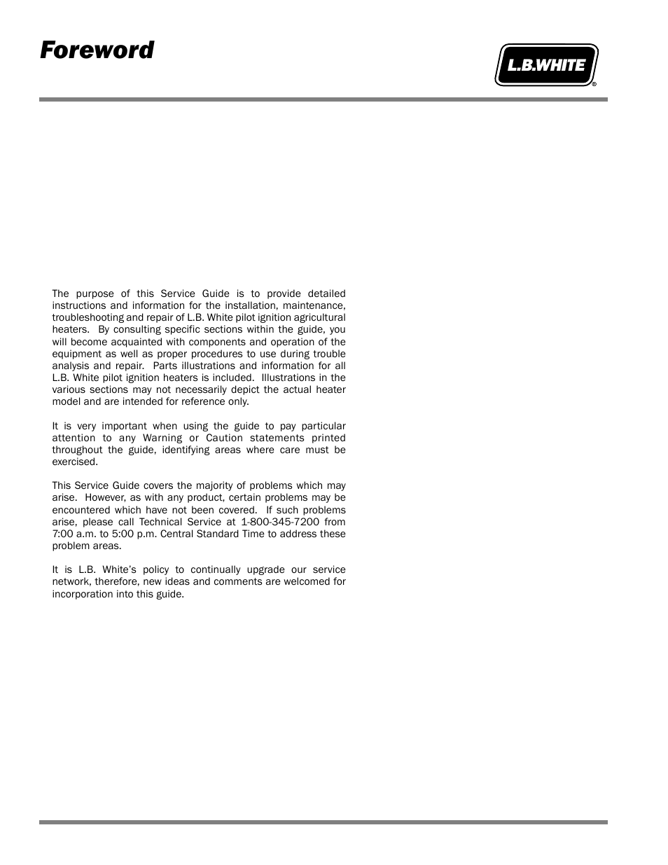 Foreword | L.B. White Pilot User Manual | Page 2 / 94