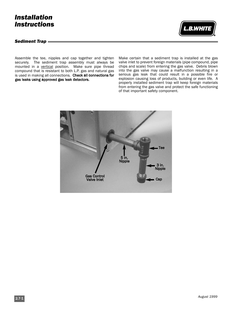 Installation instructions | L.B. White Pilot User Manual | Page 20 / 94