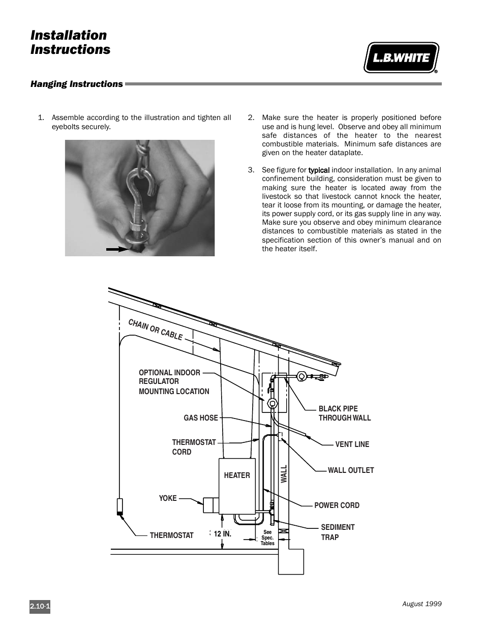 Installation instructions | L.B. White Pilot User Manual | Page 26 / 94