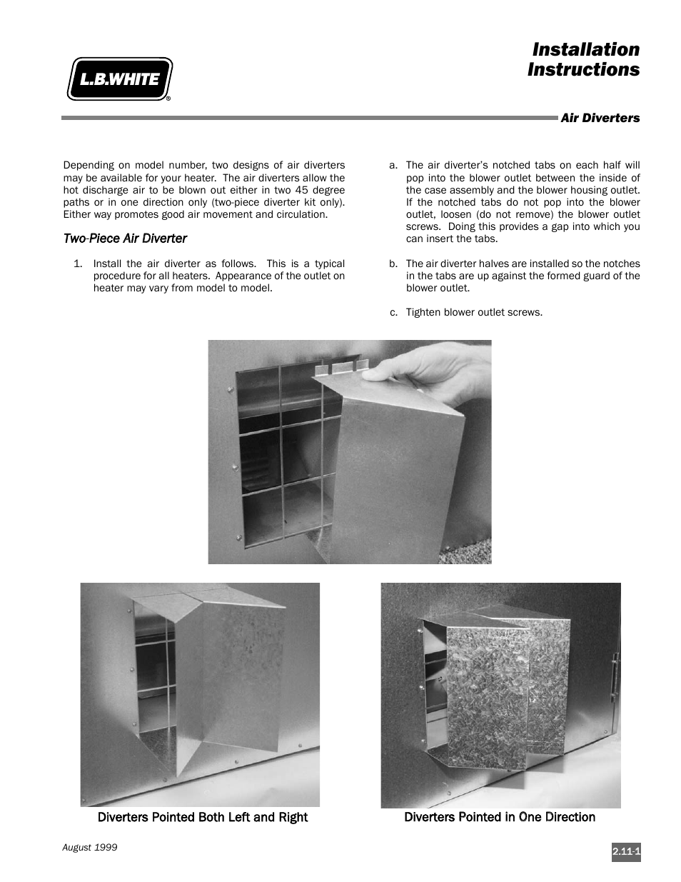 Installation instructions | L.B. White Pilot User Manual | Page 27 / 94