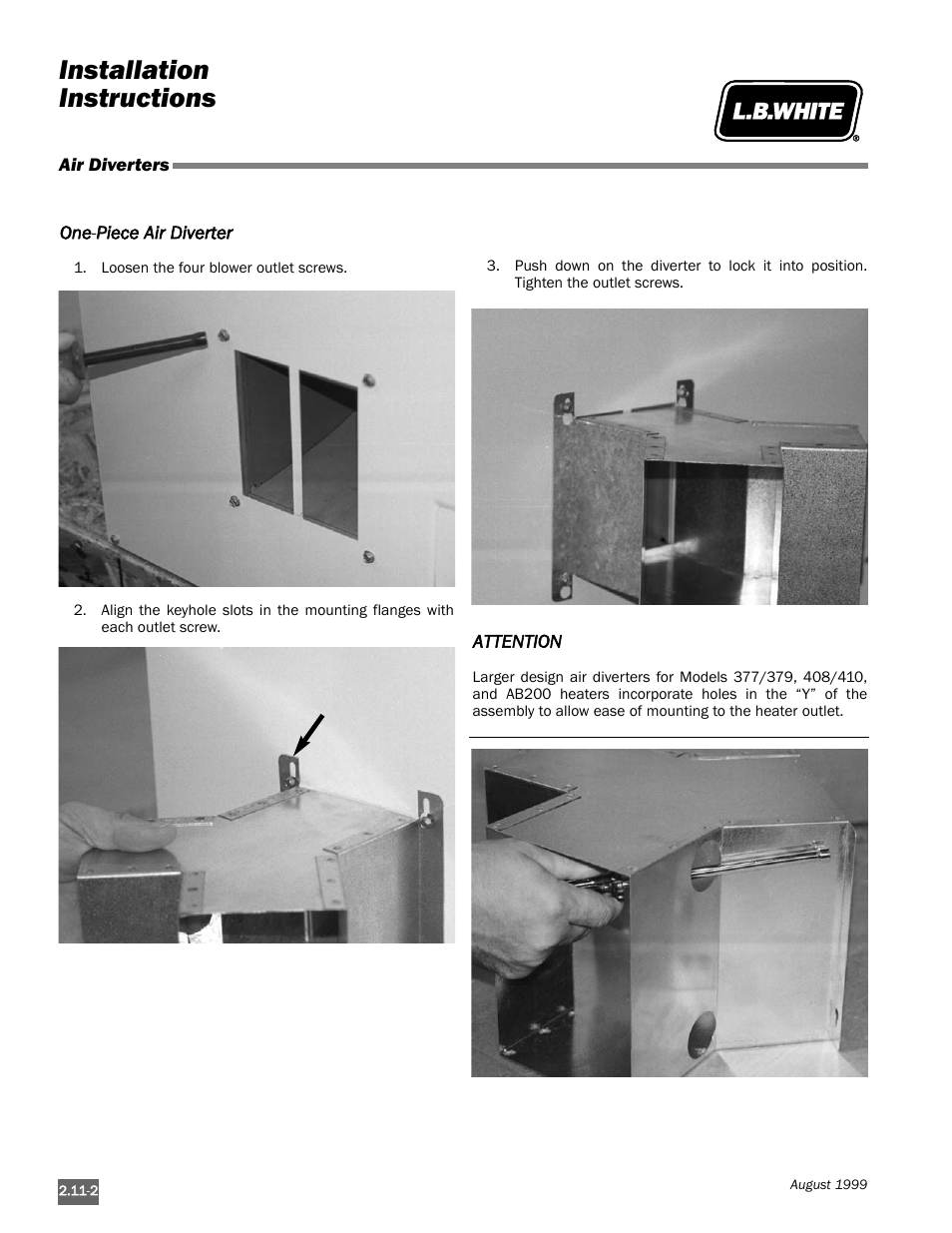 Installation instructions | L.B. White Pilot User Manual | Page 28 / 94