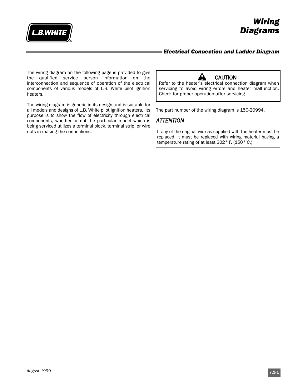 Wiring diagrams | L.B. White Pilot User Manual | Page 53 / 94