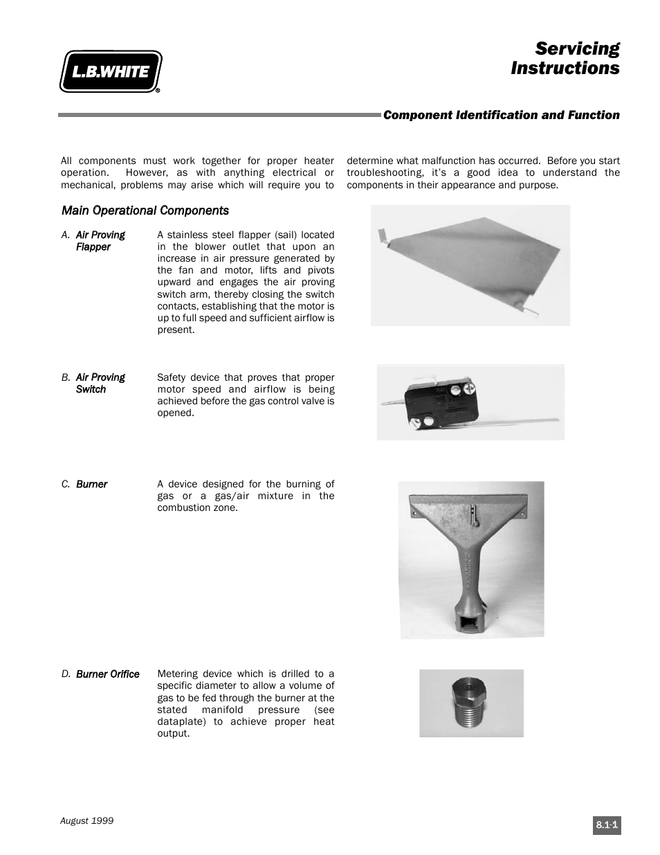 Servicing instructions | L.B. White Pilot User Manual | Page 55 / 94