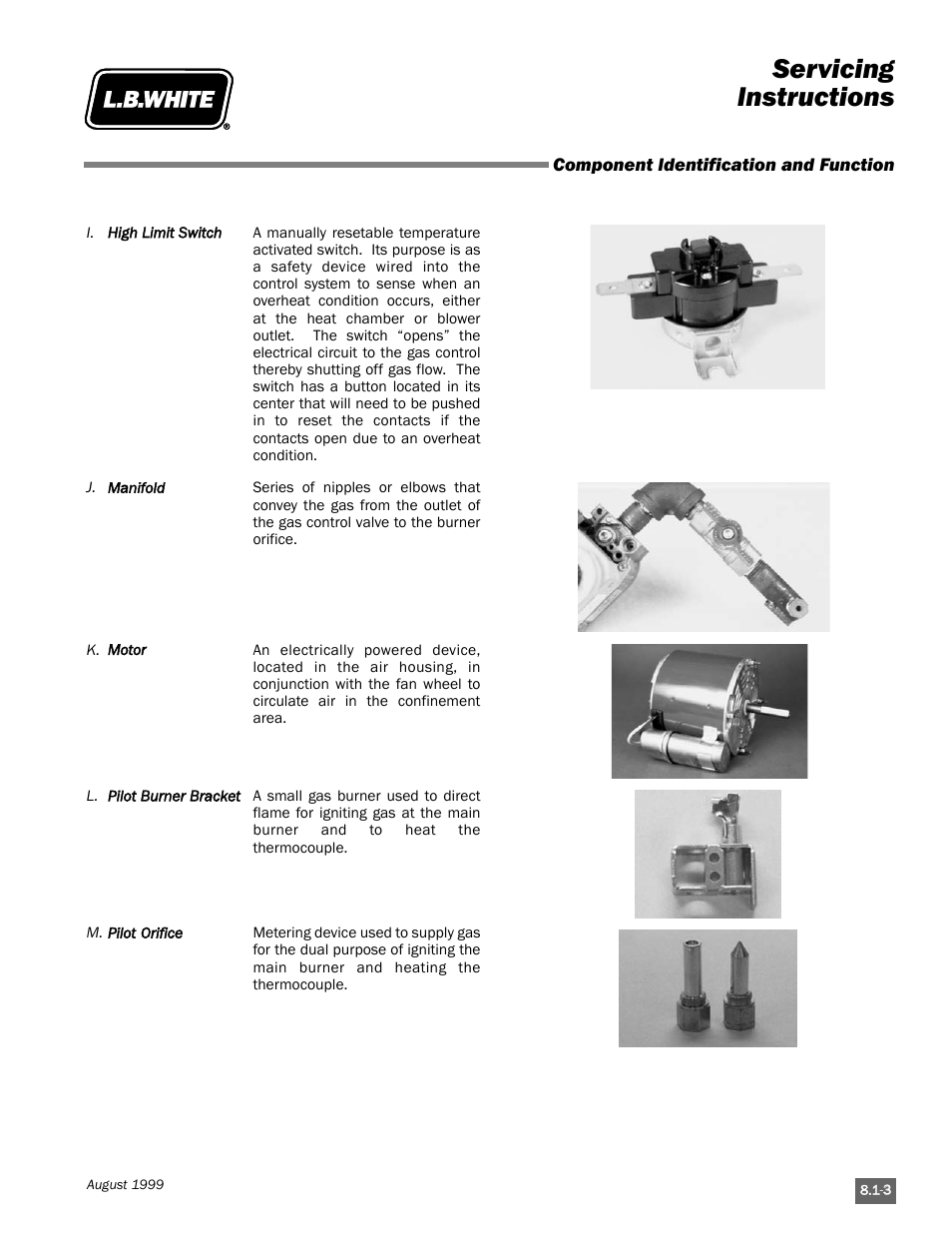 Servicing instructions | L.B. White Pilot User Manual | Page 57 / 94