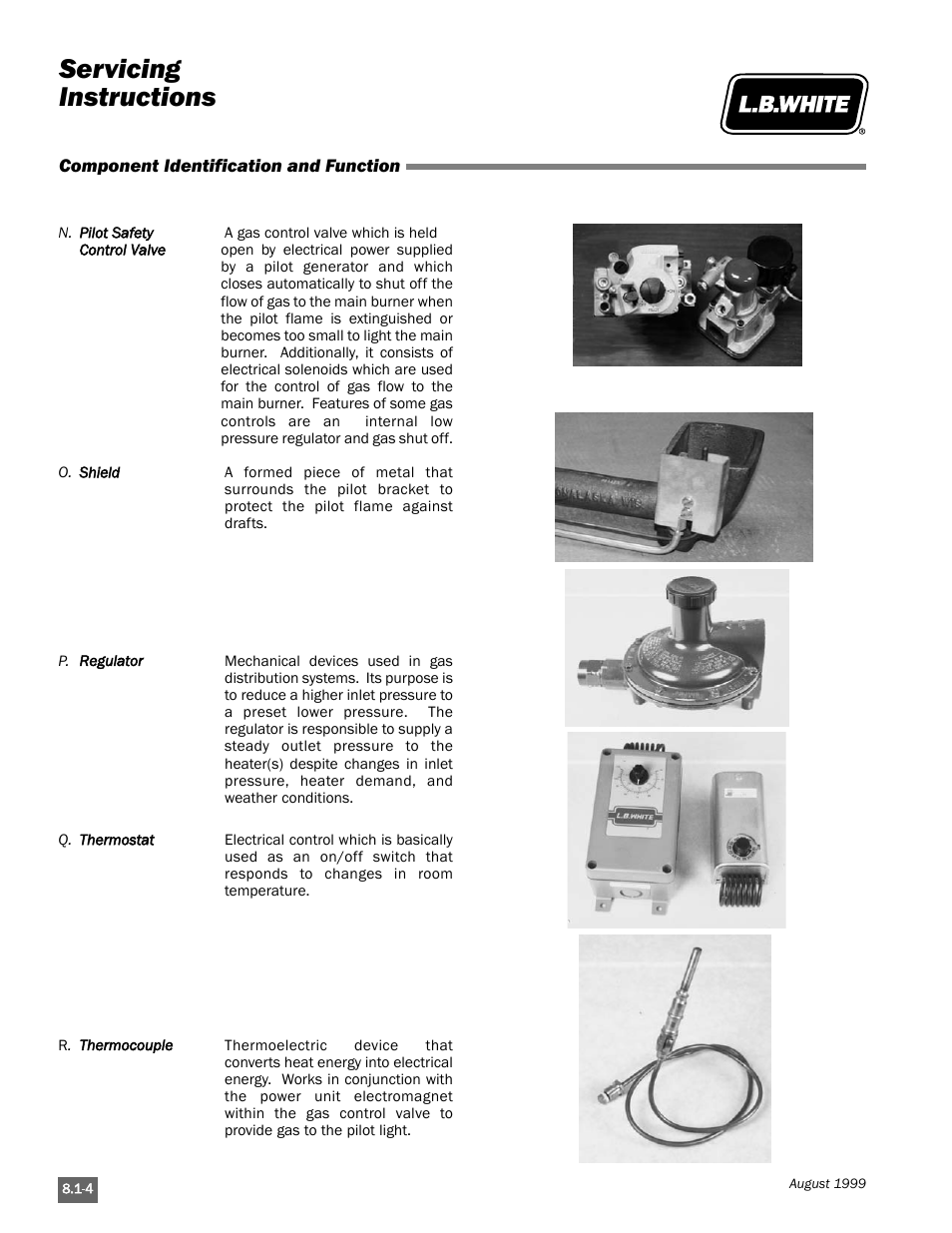 Servicing instructions | L.B. White Pilot User Manual | Page 58 / 94