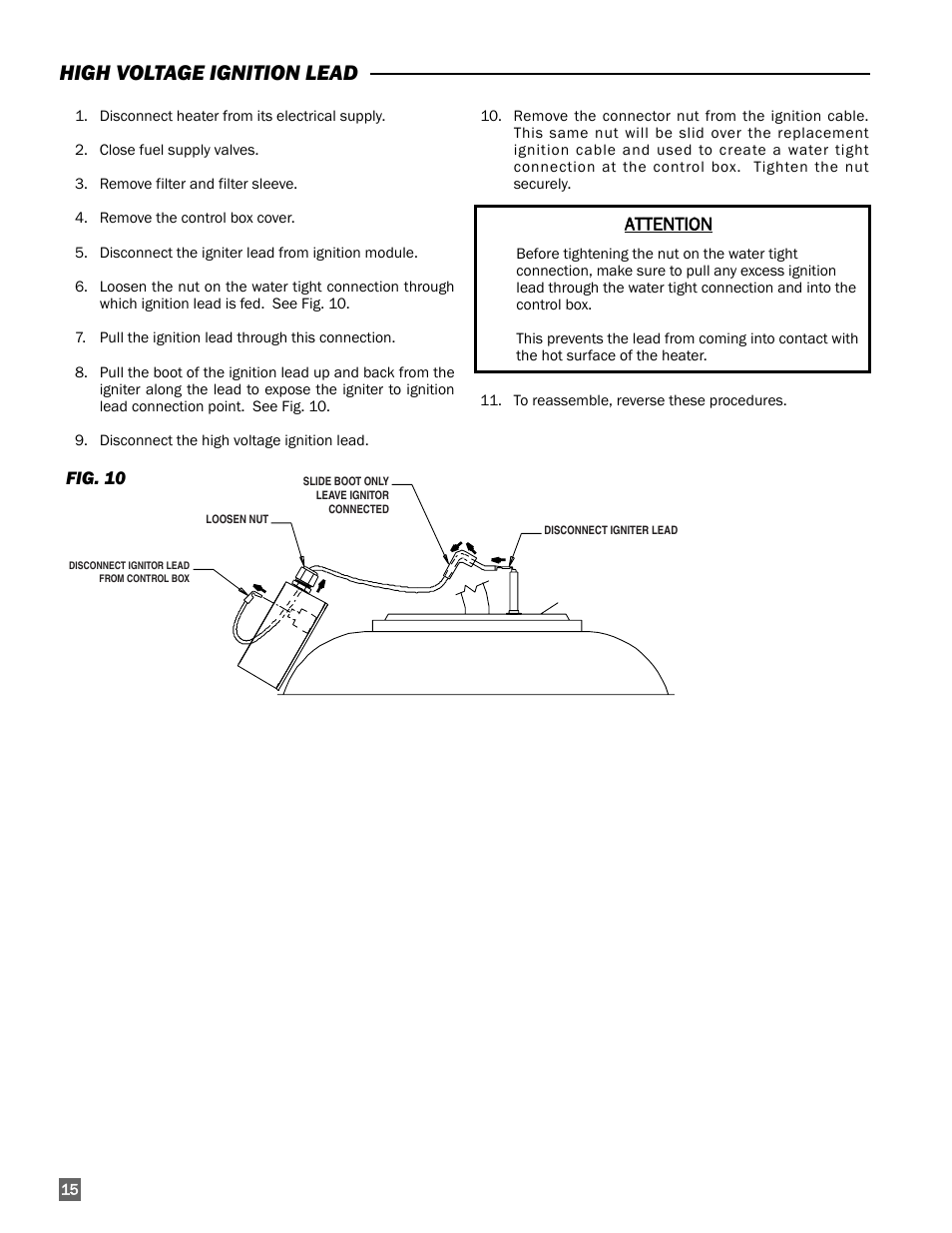 High voltage ignition lead | L.B. White I-17 Infraconic Spark Ignition User Manual | Page 16 / 28