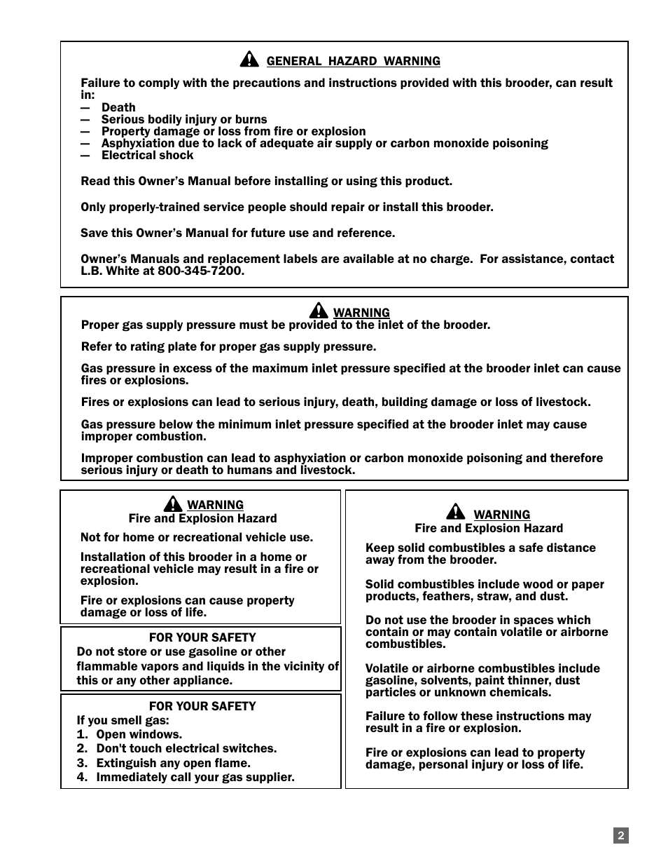 L.B. White I-17 Infraconic Spark Ignition User Manual | Page 3 / 28